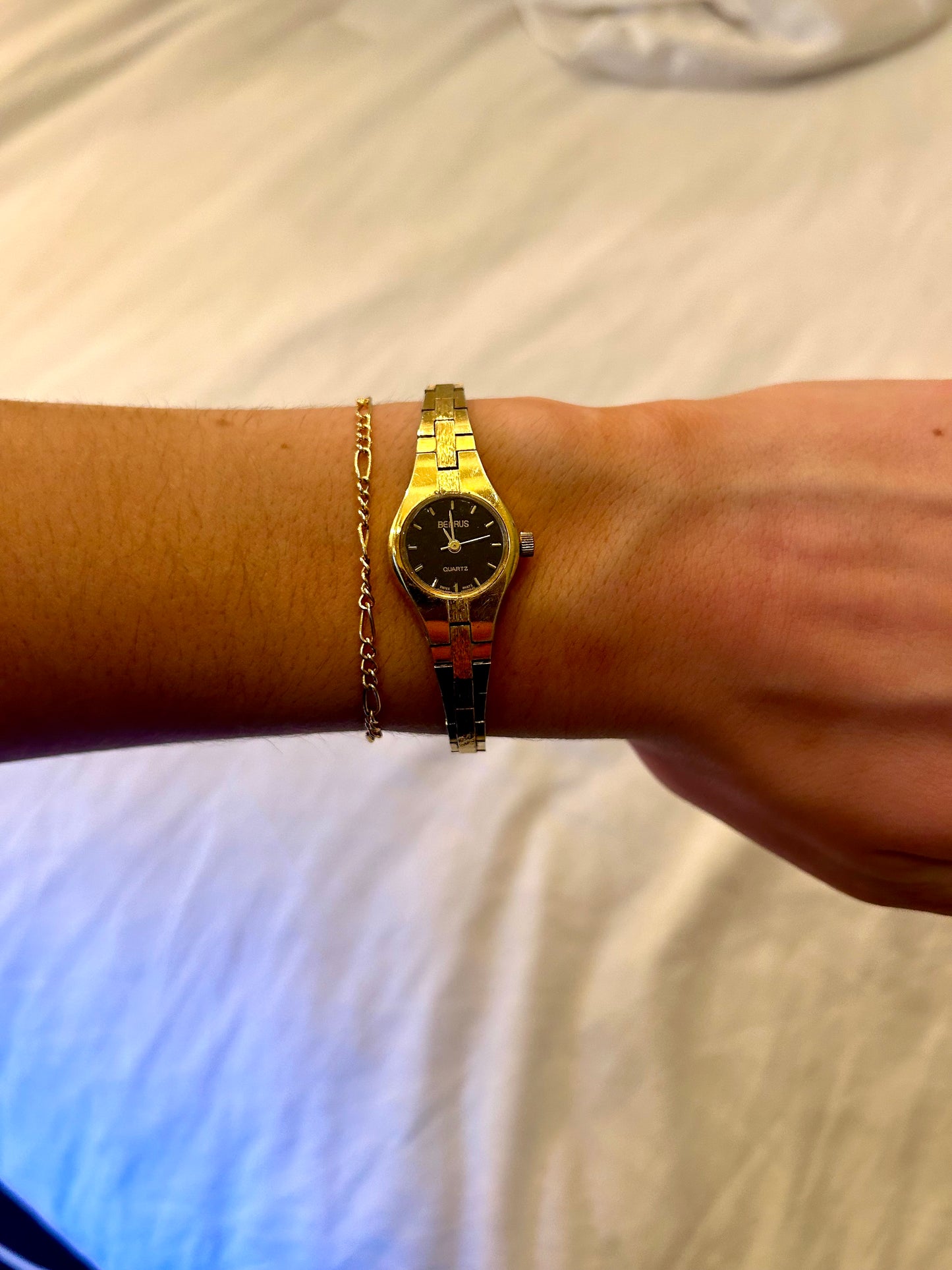 Benrus Gold and Black Circlular Watch