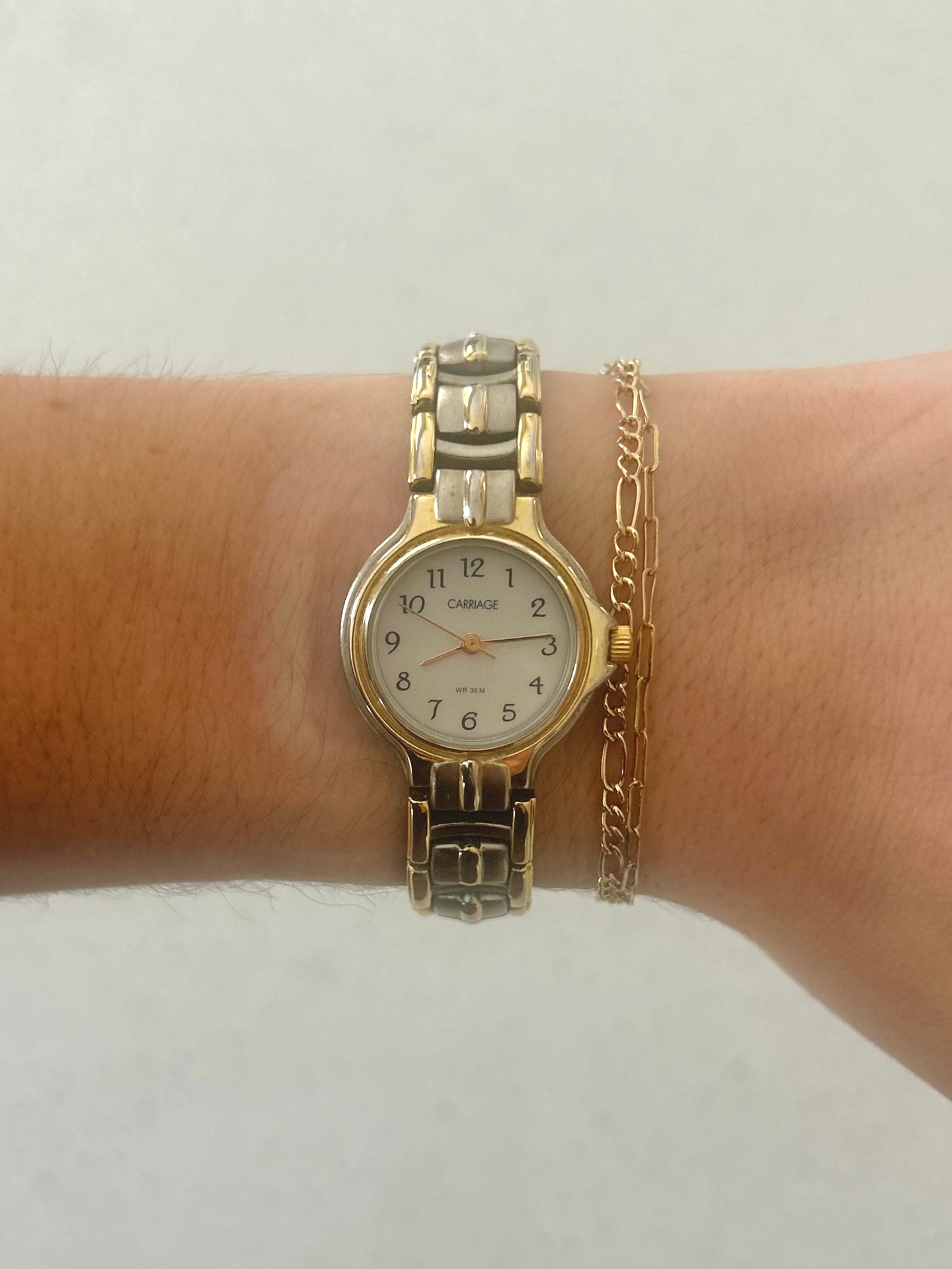 Carriage Gold and Silver Chain Link Watch