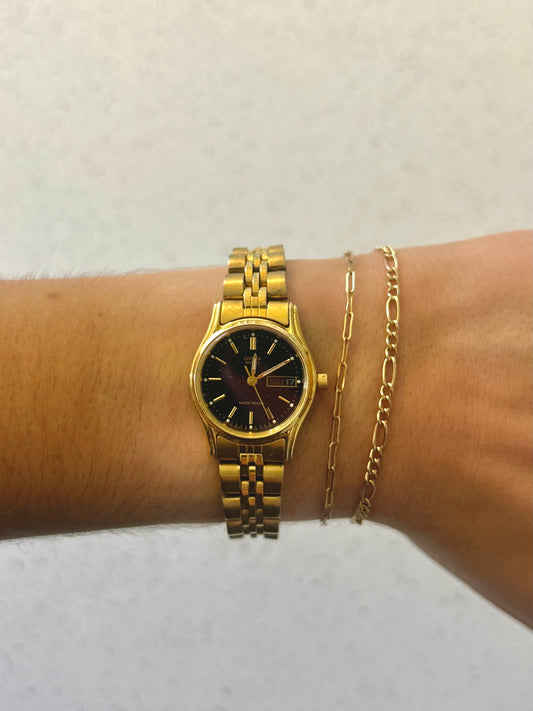 Black and Gold Citizen Classic Watch