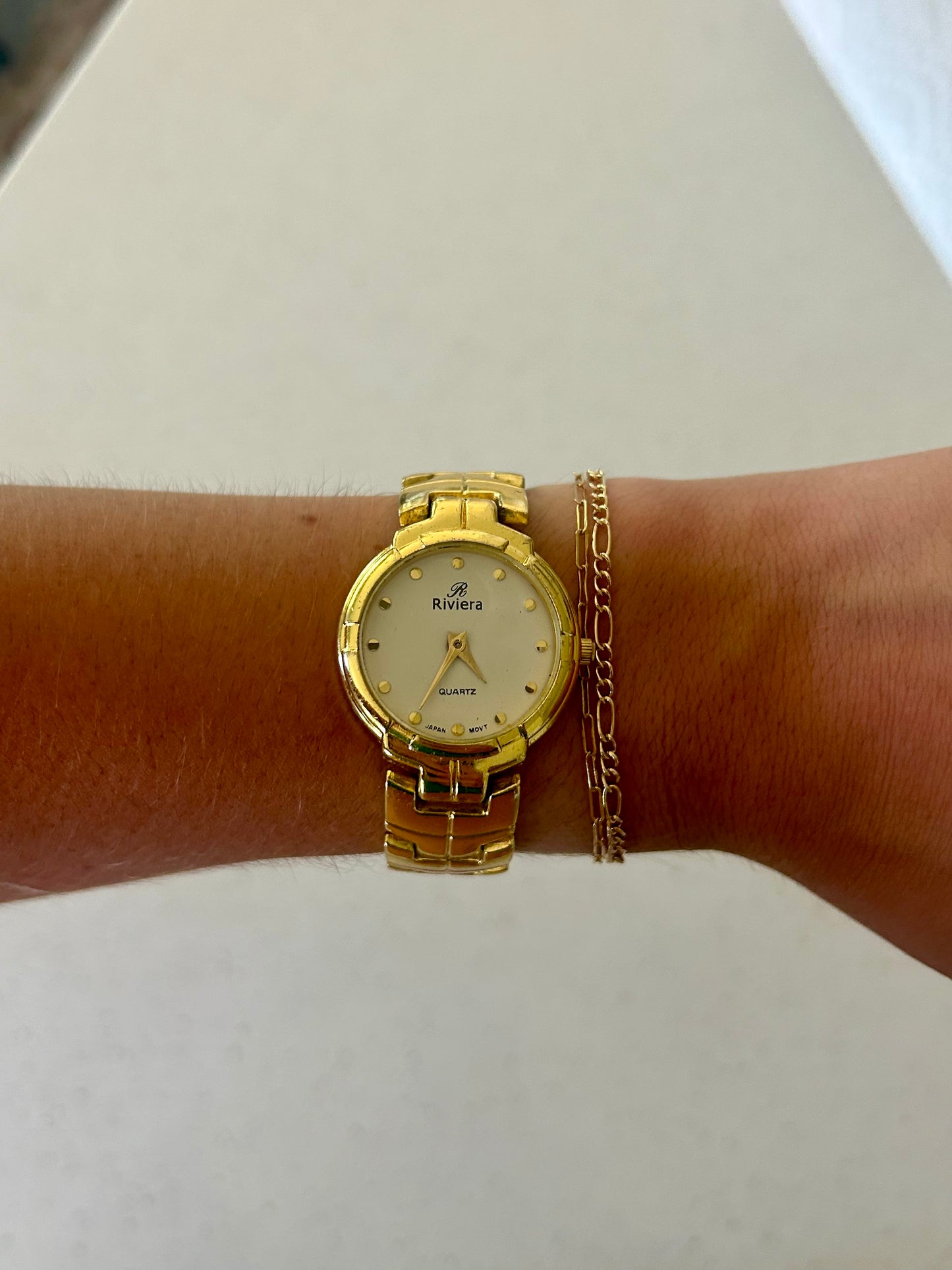 Rivera Gold & White Watch