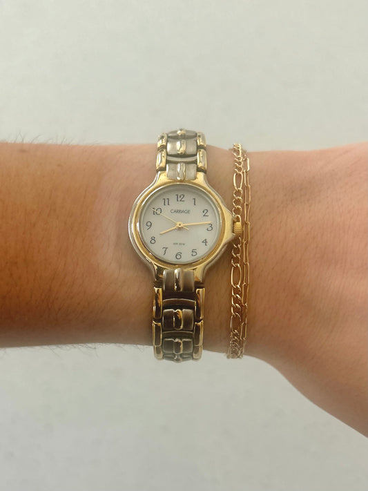 Carriage Gold and Silver Chain Link Watch