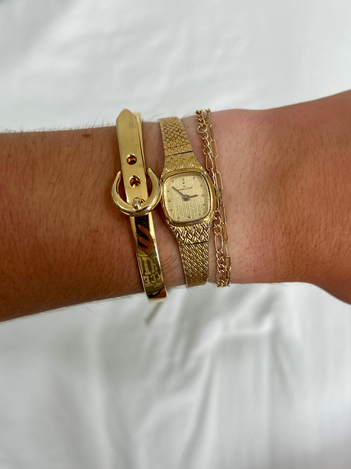 Hamilton Gold Snake Chain Watch