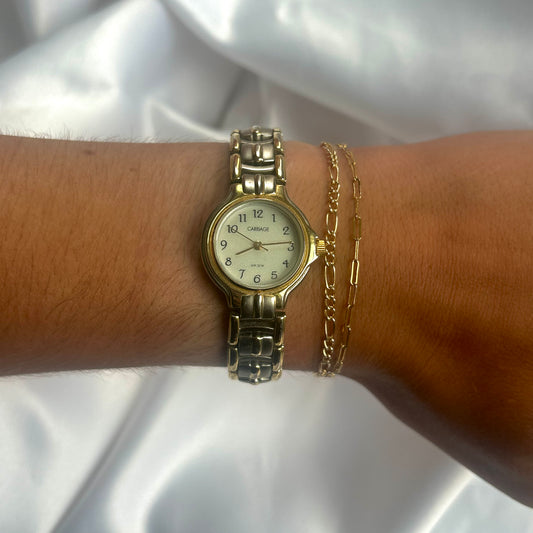 Carriage Gold and Silver Chain Link Watch