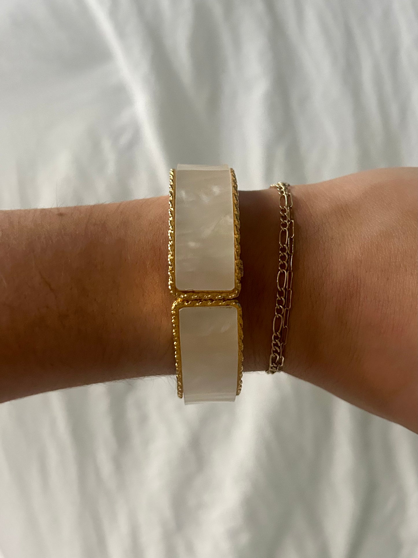 Pearl Hidden Watch Bangle